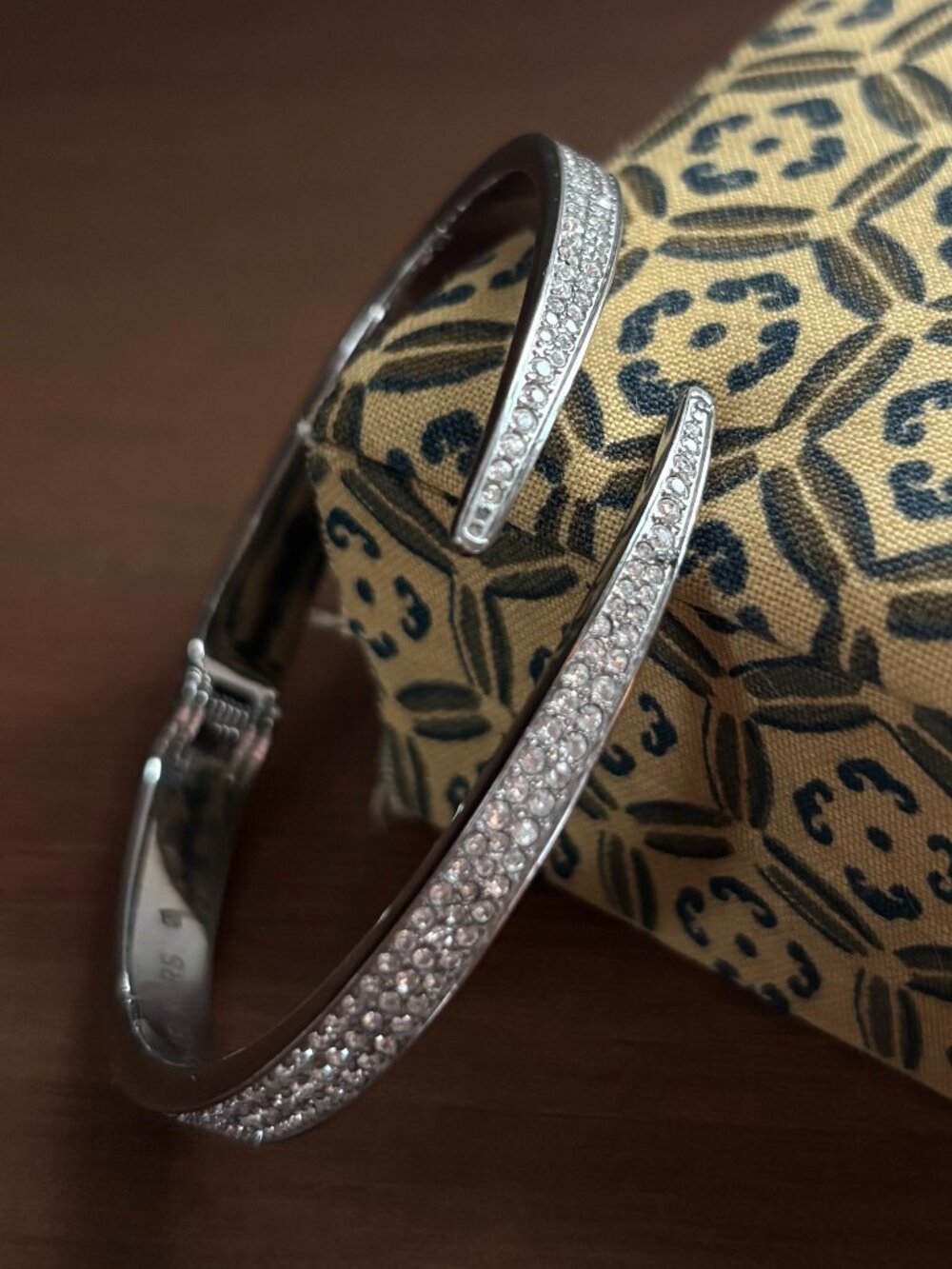 Michael Kors Crystal-Accented Hinge Bangle Bracelet